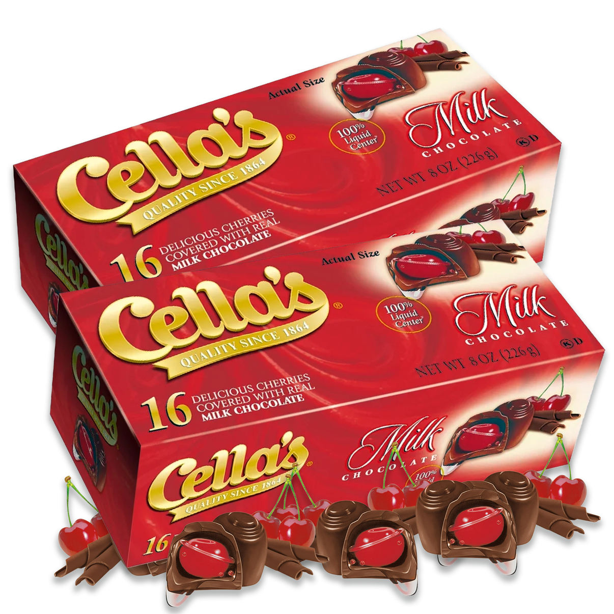 Cella's Milk Chocolate Covered Cherries 16 Count Pack of 2 (32 Cherrie ...
