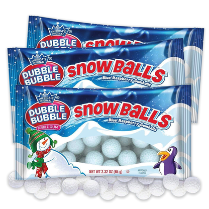 Dubble Bubble Snowballs - Holiday Gumballs (Pack of 3, 2.32 oz each)