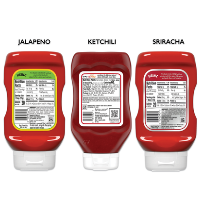Heinz Spicy Ketchup Variety Pack - 3 Flavors (Tabasco, Jalapeño, Sriracha)