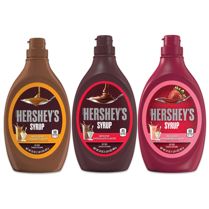 Hershey's Syrup Variety Pack - 3 Classic Flavors (Chocolate, Strawberry, Caramel)