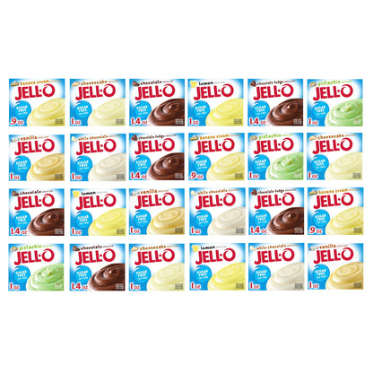 Jello Sugar Free Pudding Variety 24 Pack (8 Flavors, 3 Each)