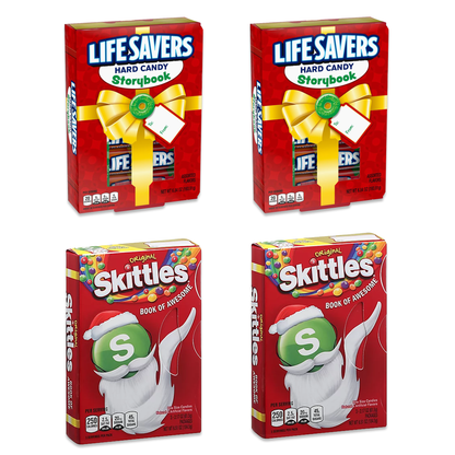 Life Savers & Skittles Storybook Variety Pack of 4 - Christmas Candy Bundle (2 Each)