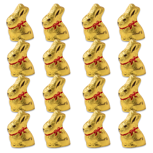 Milk Chocolate Easter Chocolate Bunny Mini 16 Pack. Chocolate Easter Bunny Candy, Gold Bunny, Easter Bunny Chocolate Bulk, Chocolate Bunnies Bulk 16 Pack of 0.34oz Bunnies