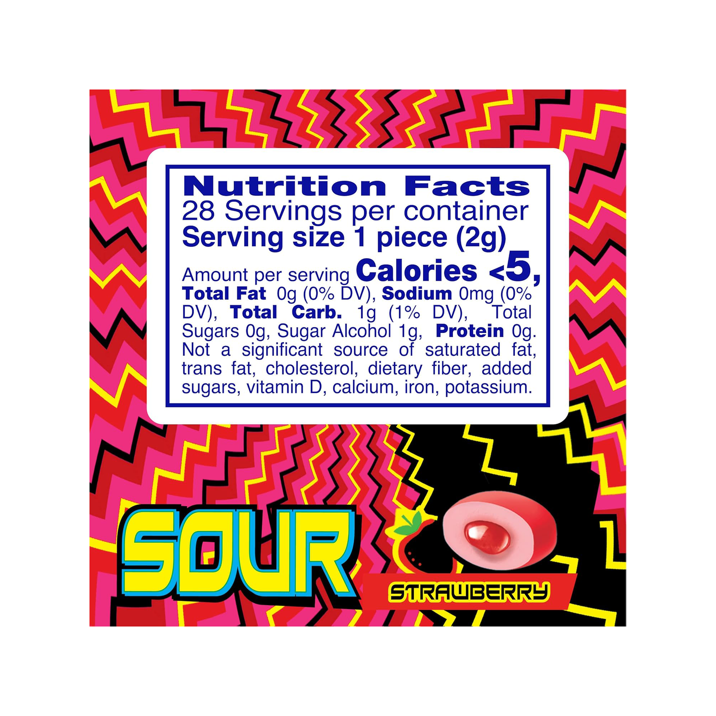 Mentos Sour Bottle Gum Variety 4 Pack- Includes 2 Packs of Strawberry and 2 Packs of Orange Chewing Gum Pack