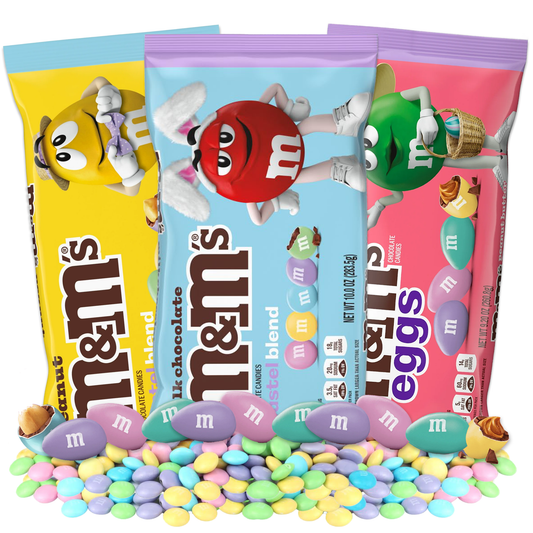 Easter M&M's Eggs Bulk Easter Candy Variety 3 Pack of Milk Chocolate Speckled Eggs, Peanut and Peanut Butter M&Ms Easter Eggs. Chocolate Easter Candy for Easter Eggs by Inspired Candy.