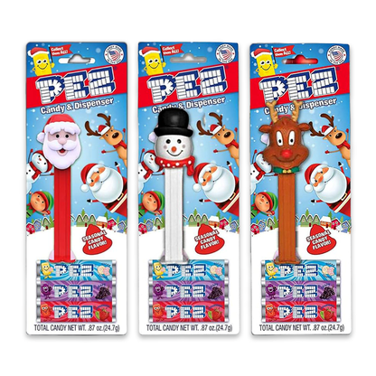 Pez Christmas Candy Dispensers Blister Pack of 3 Stocking Stuffer Candy