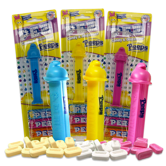 Peeps Easter Pez Candy Dispenser 3 Pack. Easter Pez Dispensers Bulk, Bulk Pez Dispensers, Easter Peeps Candy, Easter Candy Tubes, Easter Candies Bulk, Easter Basket Candy.