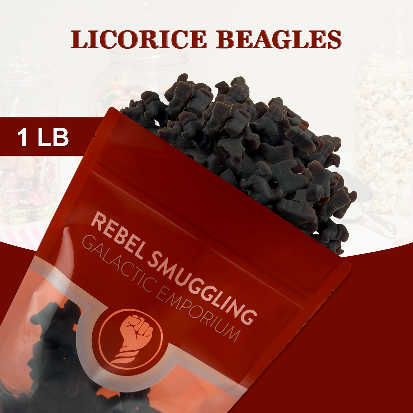 Licorice Beagles Candy Bulk 1lb Bag by Rebel Smuggling Galactic Emporium