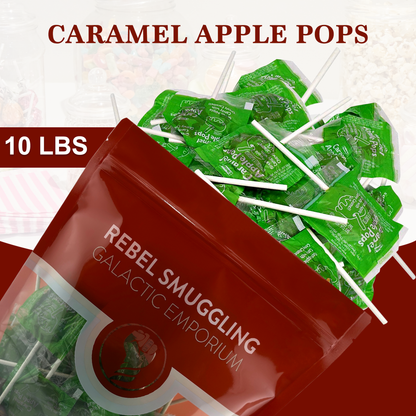 Caramel Apple Lollipops Bulk 5 x 2LB Bags by Rebel Smuggling Galactic Emporium (Total of 10lbs)