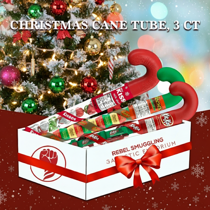 Christmas Candy Cane Tubes - Chocolate Variety (3 Pack Stocking Stuffers)