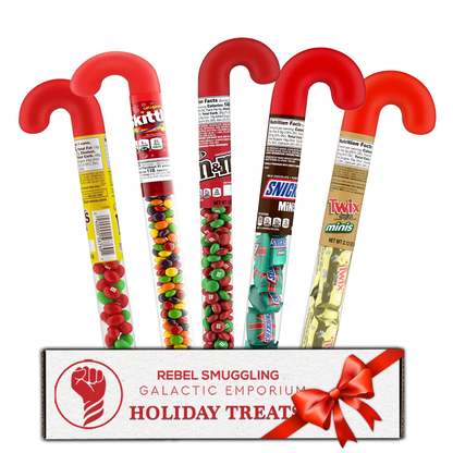 Chocolate Candy Cane Tubes 5-Pack - Christmas Stocking Stuffers Gift Set