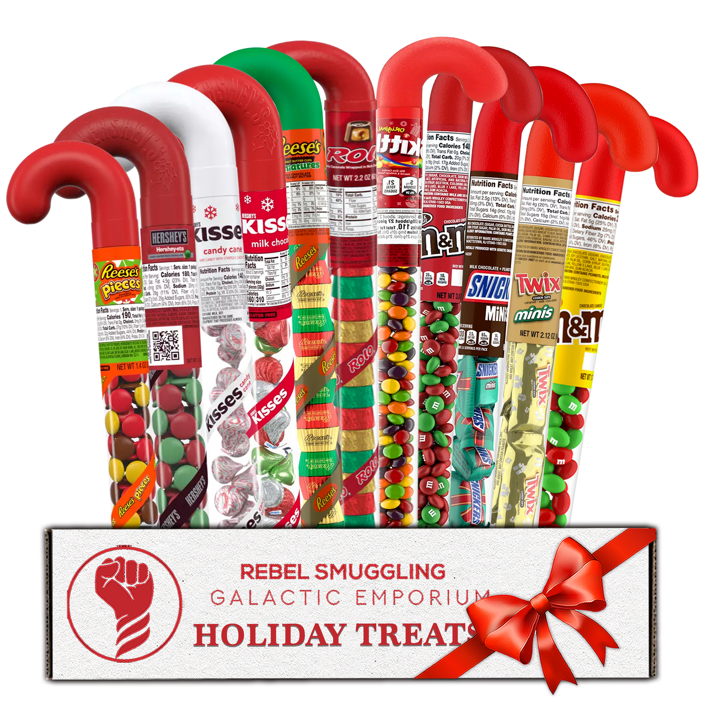 Christmas Candy Cane Tubes Variety 11 Pack of Stocking Stuffers for Kids