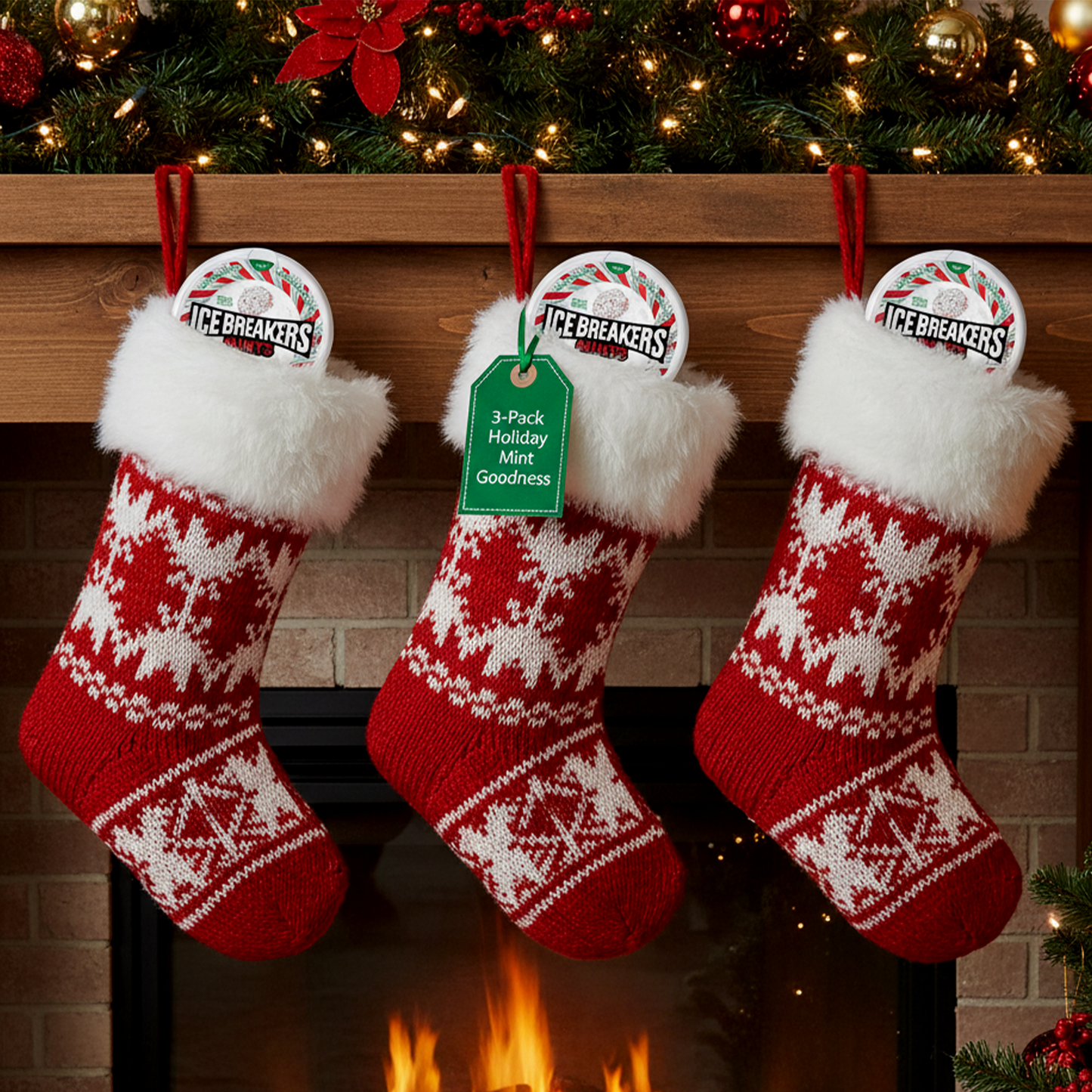 Ice Breakers Candy Cane Puck Pack of 3