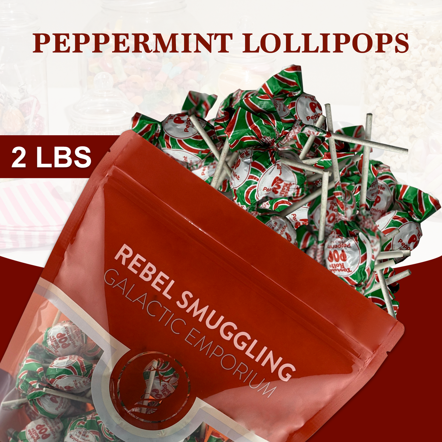 Candy Cane Tootsie Pops 60 Pops