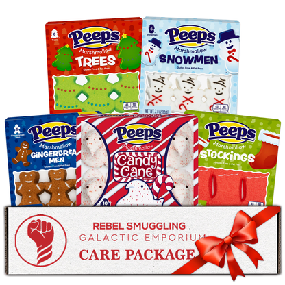 Peeps 5 Pack Variety Pack (34 Peeps Total)- 10ct Candy Cane, 6ct Trees, 6ct Snowman, 6ct Stockings, 6ct Gingerbread Men
