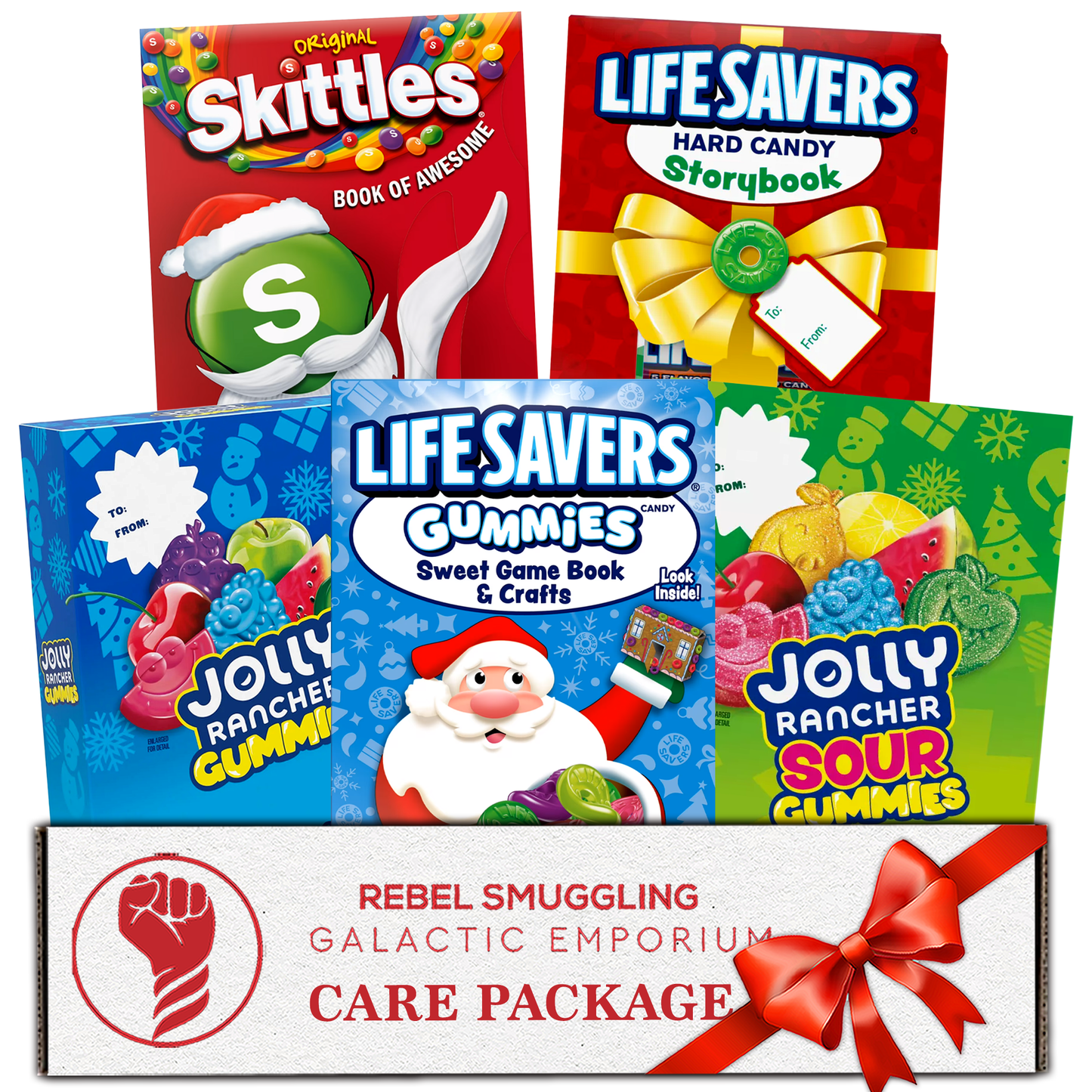 Christmas Candy Storybook Variety Pack - Jolly Rancher, Lifesavers & Skittles (5 Books)