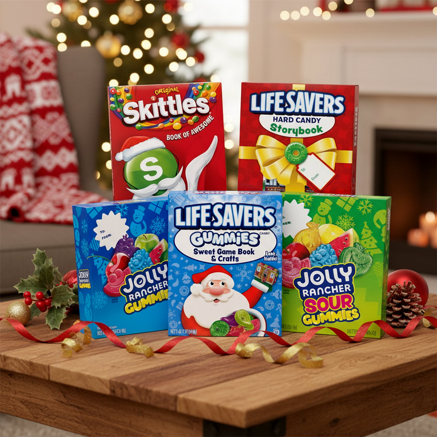 Christmas Candy Storybook Variety Pack - Jolly Rancher, Lifesavers & Skittles (5 Books)