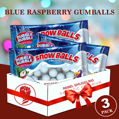Dubble Bubble Snowballs - Holiday Gumballs (Pack of 3, 2.32 oz each)