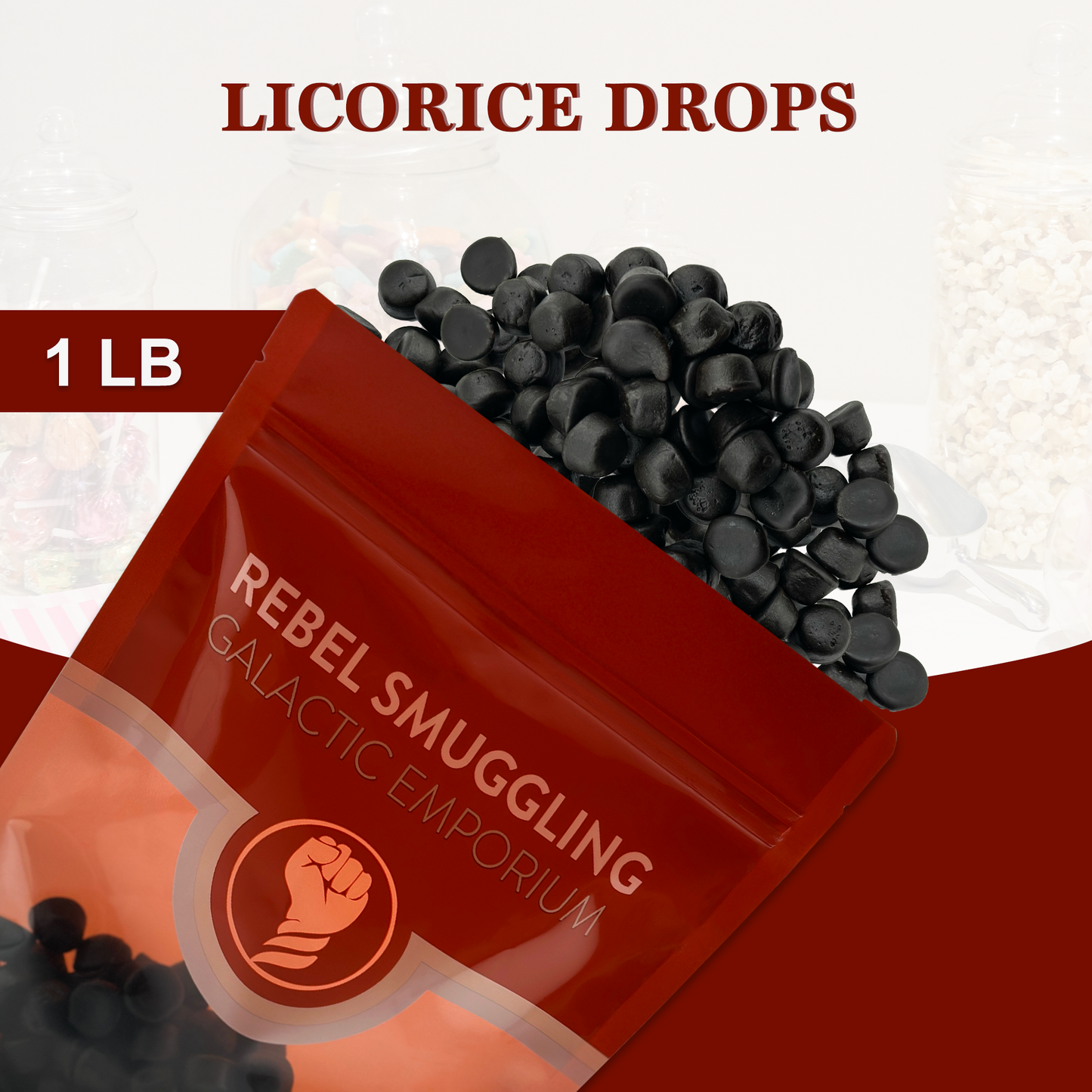 Premium Dutch Licorice Candy Drops Bulk 1lb Bag by Rebel Smuggling Galactic Emporium