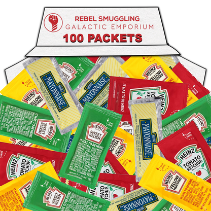 Heinz Packets 25 of Each Ketchup, Mustard, Mayonnaise, and Relish (Total of 100)