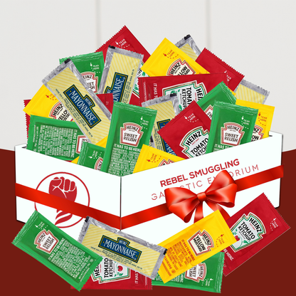 Heinz Packets 25 of Each Ketchup, Mustard, Mayonnaise, and Relish (Total of 100)