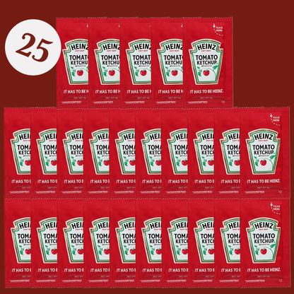 Heinz Packets 25 of Each Ketchup, Mustard, Mayonnaise, and Relish (Total of 100)