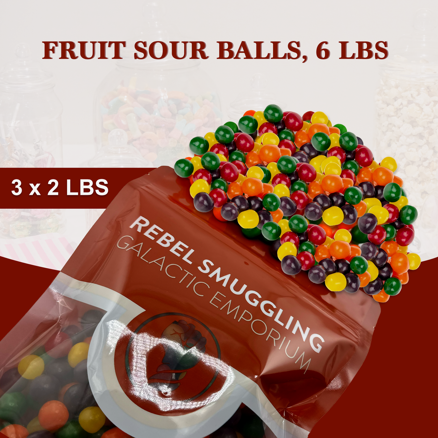 Fruit Sours Chewy Candy Bulk 6LB Bag by Rebel Smuggling Galactic Emporium