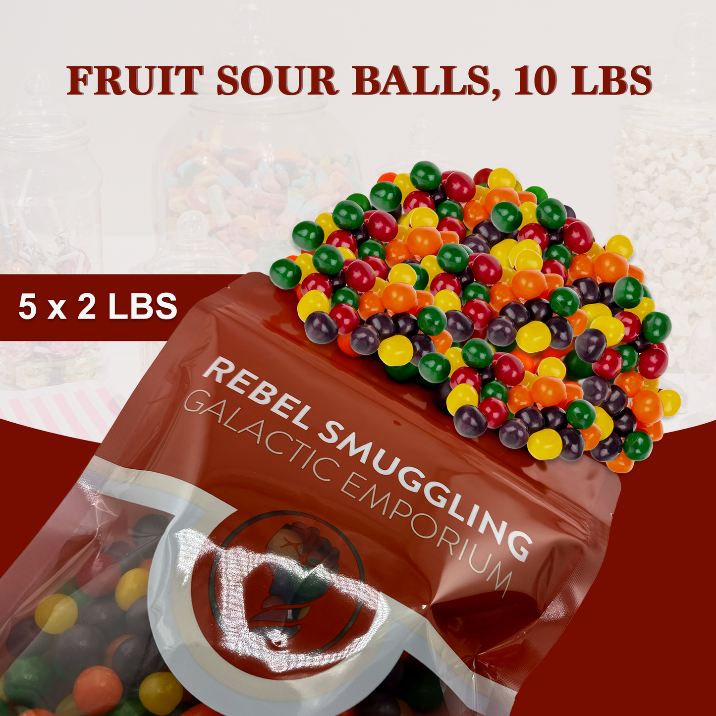 Fruit Sours Chewy Candy Bulk 10LB Bag by Rebel Smuggling Galactic Emporium