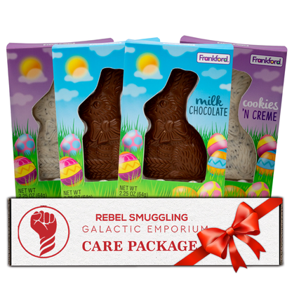 Frankford Chocolate Easter Bunny Bulk 4 Pack- Contains 2 Each of Milk Chocolate and Cookies and Cream Chocolate Bunny Easter 2.25oz, Easter Bunny Chocolate Candy, Easter Chocolate Bunny Bulk, Easter Chocolate Rabbit