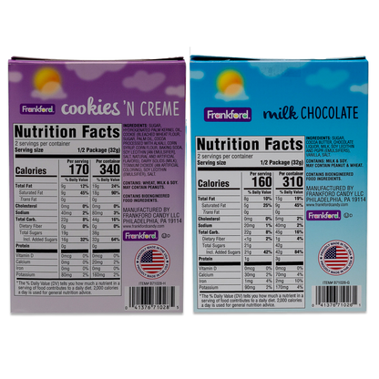 Frankford Chocolate Easter Bunny Bulk 4 Pack- Contains 2 Each of Milk Chocolate and Cookies and Cream Chocolate Bunny Easter 2.25oz, Easter Bunny Chocolate Candy, Easter Chocolate Bunny Bulk, Easter Chocolate Rabbit