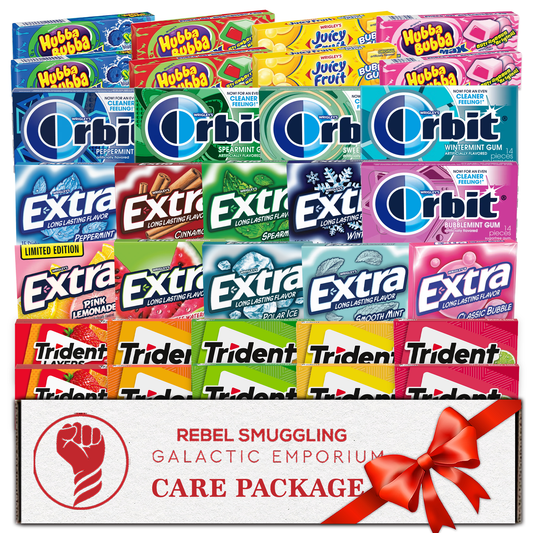 Gum Gift Basket Variety 32 Pack of Sugar Free Gum Care Package by Rebel Smuggling Galactic Emporium