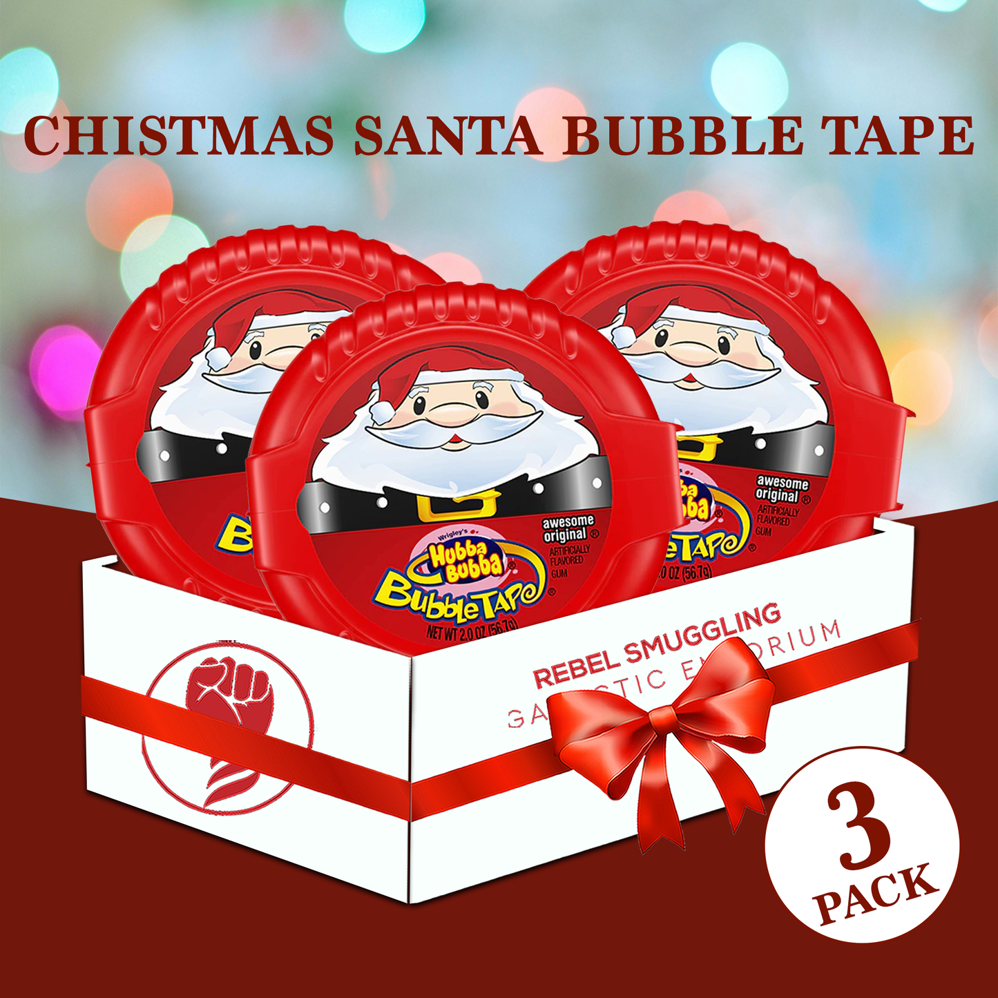 Hubba Bubba Christmas Santa Pack of 3