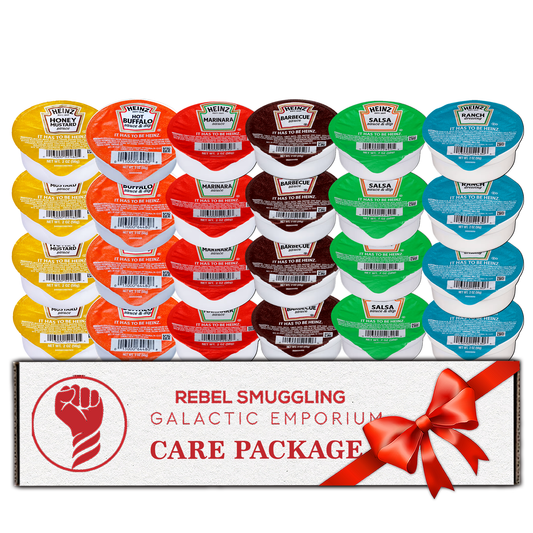 Condiments Dip Cups Variety 24 Pack- Includes 4 Each of 6 Different Condiments Care Package Gift Basket by Rebel Smuggling Galactic Emporium