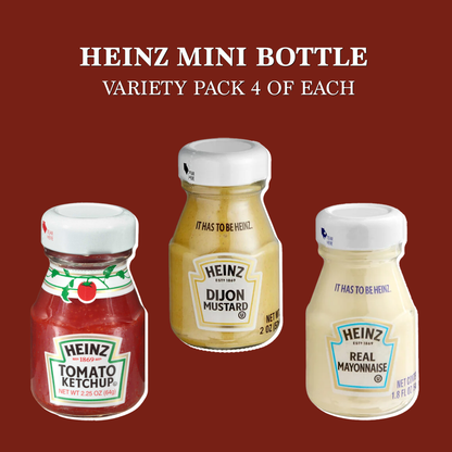 Heinz Mini Bottle Variety Pack- 4 Each- Ketchup, Mustard, Mayo