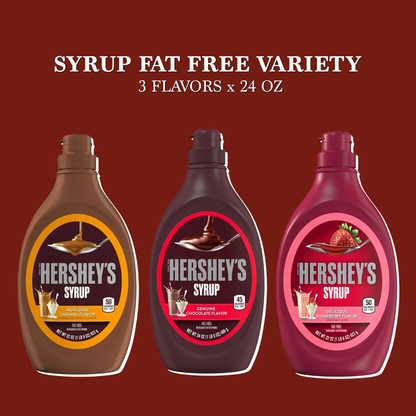 Hershey's Syrup Variety Pack - 3 Classic Flavors (Chocolate, Strawberry, Caramel)