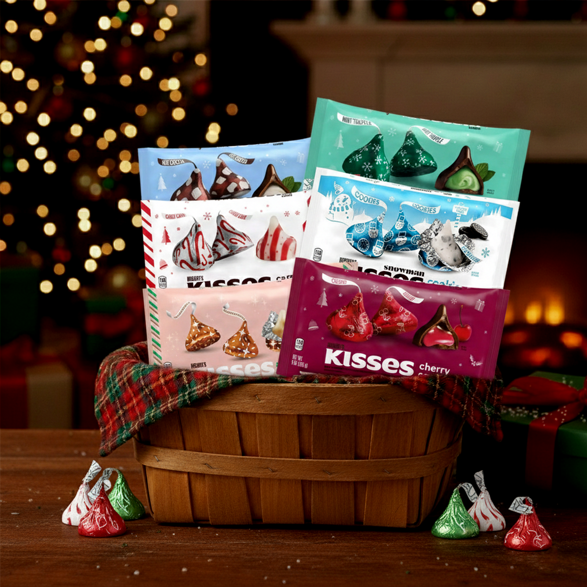 Hershey Kisses Holiday Variety Pack of 6 Flavors- Hot Cocoa Kisses