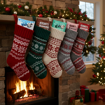 Hershey Kisses Holiday Variety Pack of 6 Flavors- Hot Cocoa Kisses, Candy Cane, Sugar Cookie, Mint Truffle, Cherry Cordial, Cookies and Cream