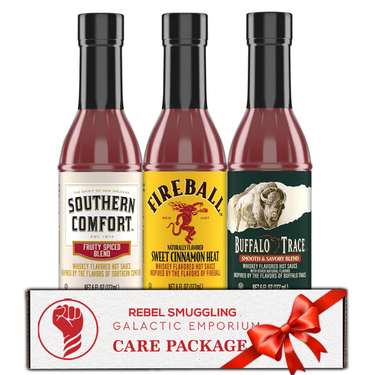 Bourbon Flavored Hot Sauce Set Variety Pack of 3 Including Southern Comfort, Fireball, and Buffalo Trace