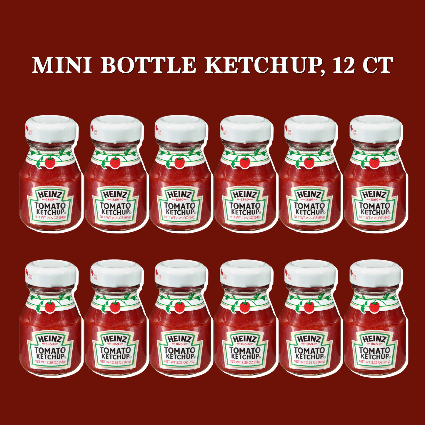 Mini Ketchup 12 Pack of 2.25oz Glass Bottles Care Package Gift Basket by Rebel Smuggling Galactic Emporium