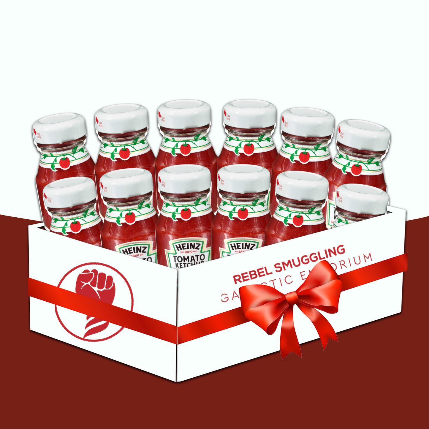 Mini Ketchup 12 Pack of 2.25oz Glass Bottles Care Package Gift Basket by Rebel Smuggling Galactic Emporium