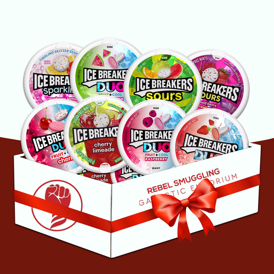 Ice Breakers Tins Variety Pack of 8 Flavors- Mixed Berry Sours, Duo Strawberry, Duo Watermelon, Cherry Limeade, Sparkling Raspberry Lemon, Watermelon Green Apple Tangerine Sours, Cherry Duo, Raspberry Duo