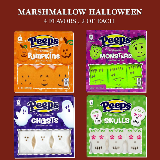 Halloween Marshmallow Candy Variety 8 Pack Care Package Gift Basket- Ghost, Skulls, Pumpkins, and Monsters by Rebel Smuggling Galactic Emporium