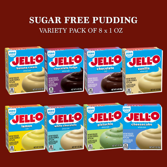 Sugar Free Pudding Mix Variety Pack, Includes 8 Flavors of Sugar Free Instant Pudding. Care Package Gift Basket by Rebel Smuggling Galactic Emporium