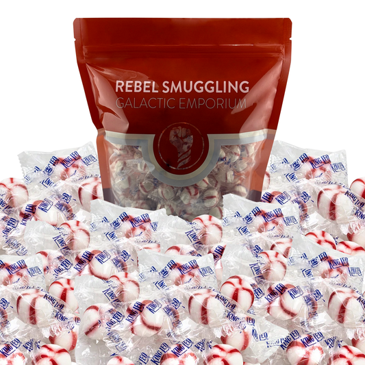 King Leo Christmas Soft Peppermint Puffs Candy Bulk 2lb Bag, Individually Wrapped Mints