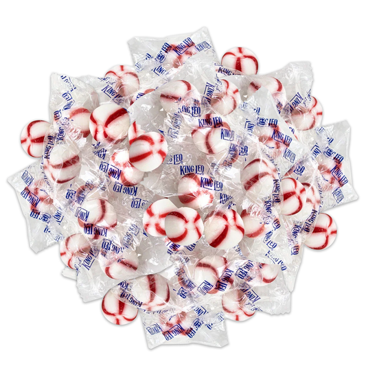 King Leo Christmas Soft Peppermint Puffs Candy Bulk 2lb Bag, Individually Wrapped Mints