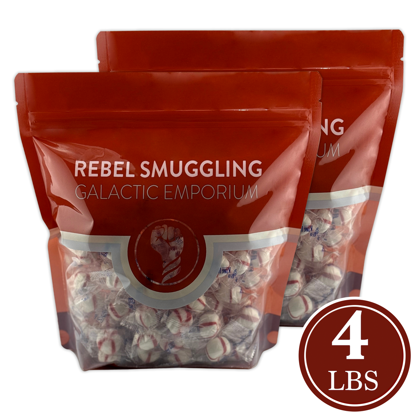 King Leo Christmas Soft Peppermint Puffs Candy Bulk 2 x 2lb Bags, Individually Wrapped Mints (4lbs Total)