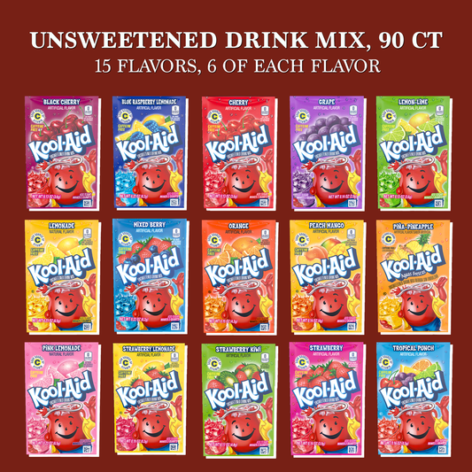 Drink Mix Packets Variety 90 Pack Gift Basket Care Package by Rebel Smuggling Galactic Emporium- Includes 6 Packets Each of 15 Flavors
