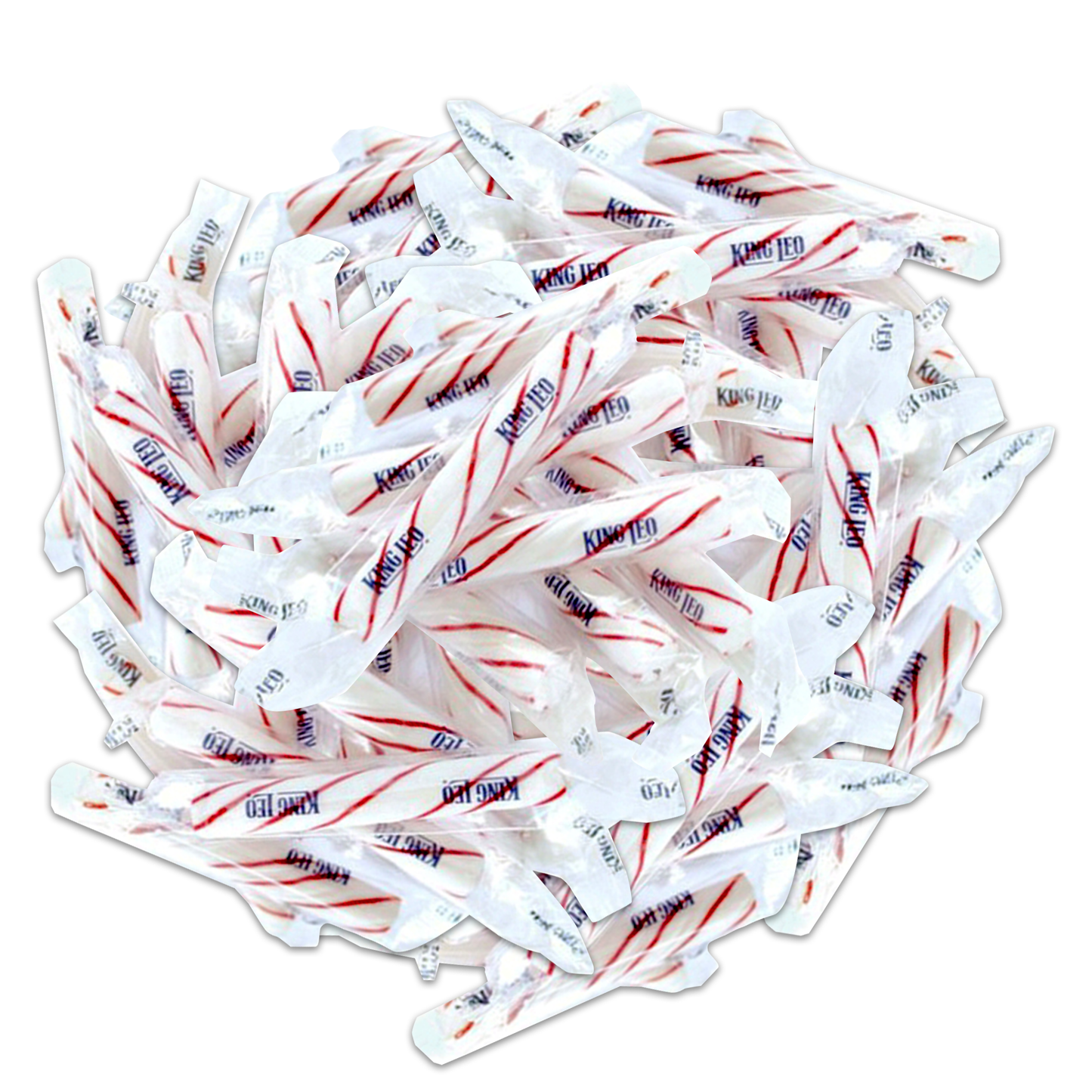 King Leo Christmas Soft Peppermint Sticks Candy Bulk 3 x 2lb Bags, Individually Wrapped Mints (6lbs Total)