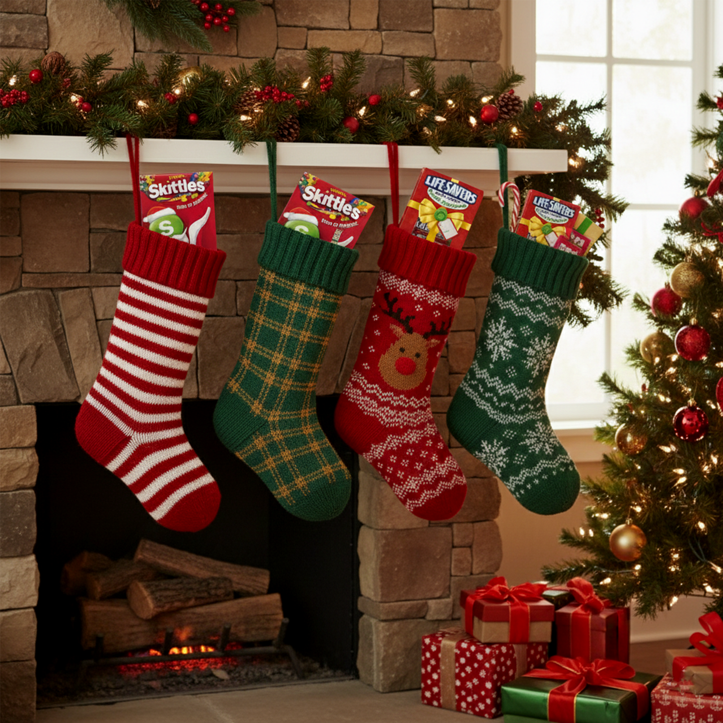 Life Savers & Skittles Storybook Variety Pack of 4 - Christmas Candy Bundle (2 Each)