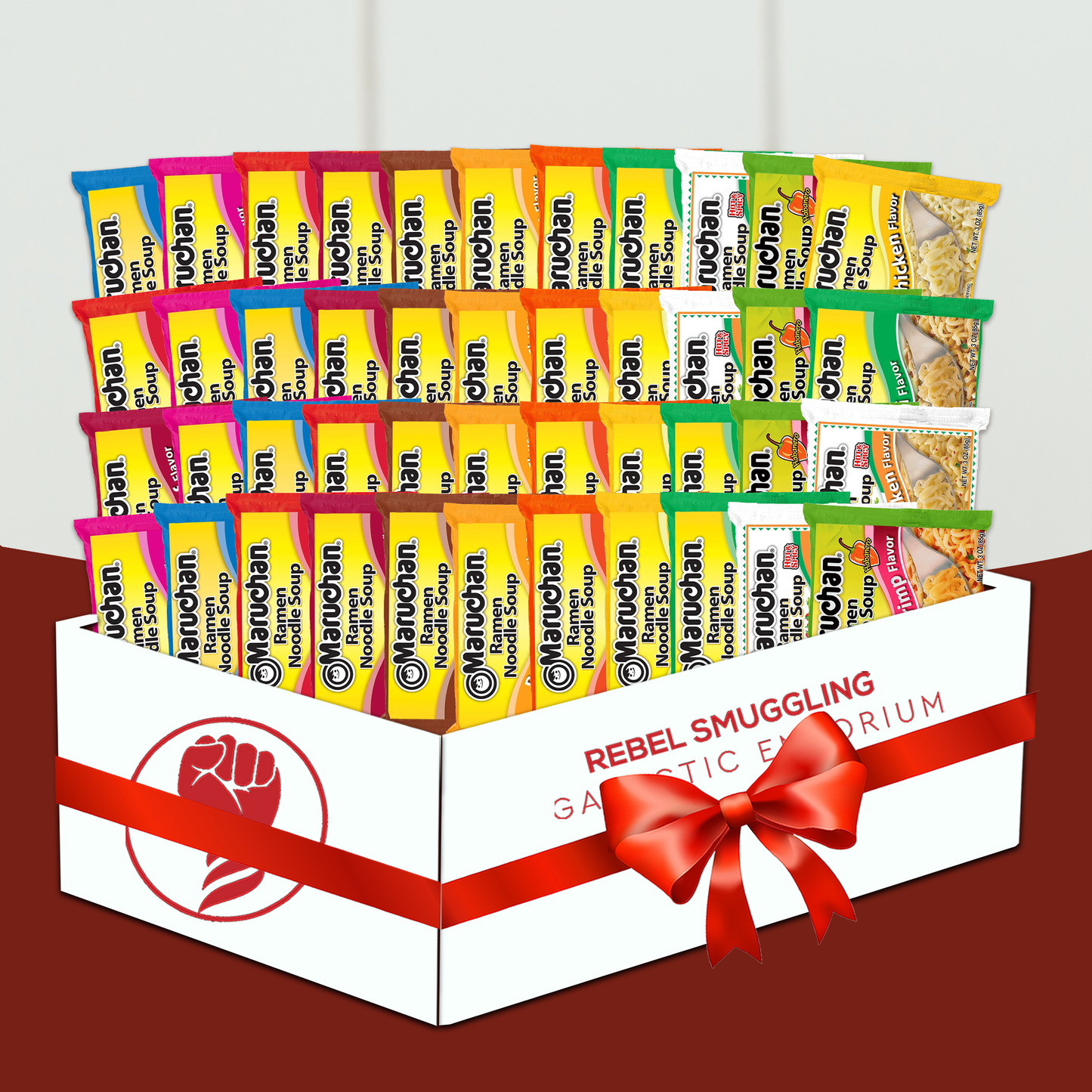 Ramen Noodles Soup Cup Variety 44 Pack Care Package GIft Basket- Includes 4 Cups Each of 11 Flavors by Rebel Smuggling Galactic Emporium